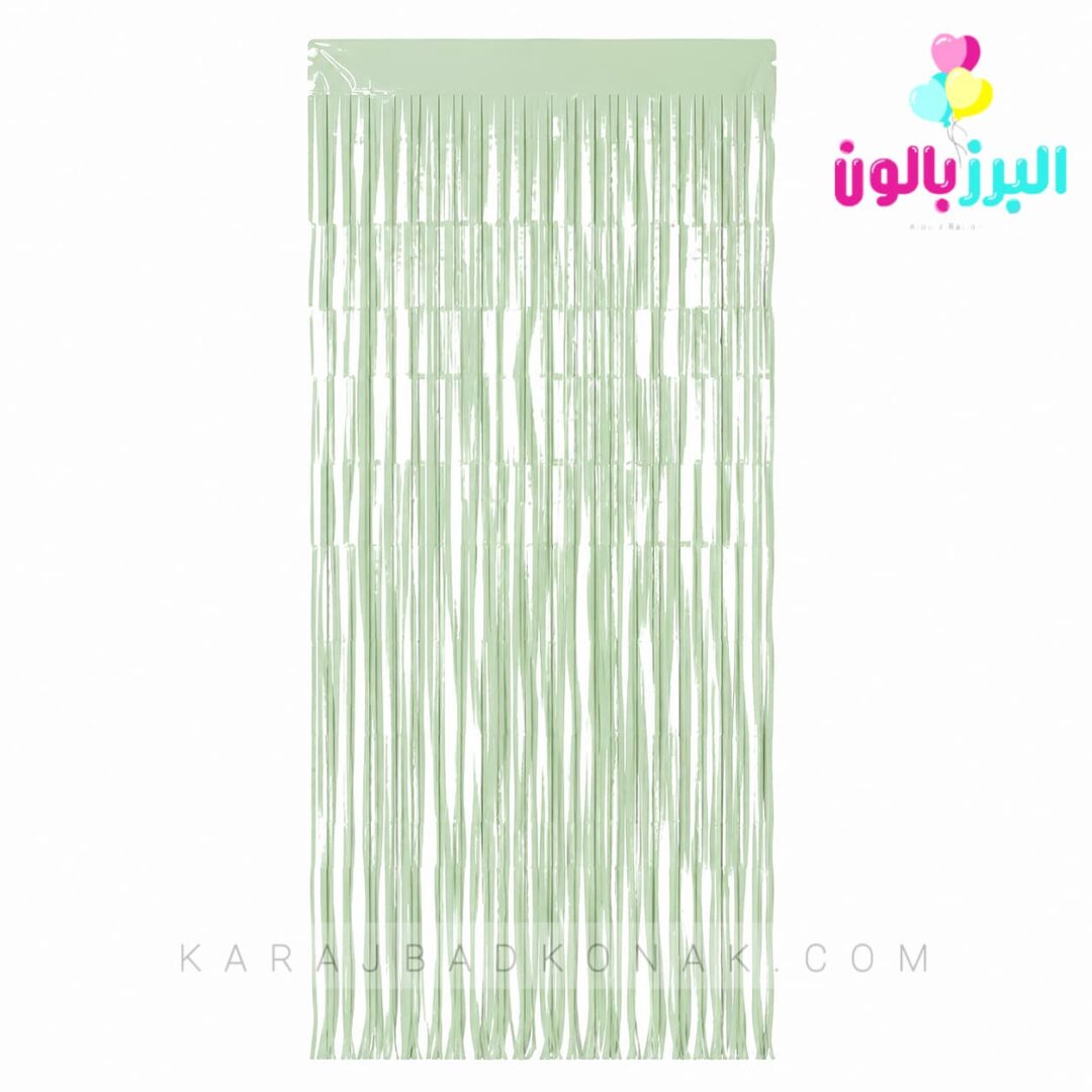 پرده متالایز رنگ سبز رستیک 1 پرده متالایز رنگ سبز رستیک