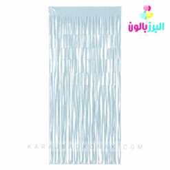 پرده متالایز رنگ آبی رستیک