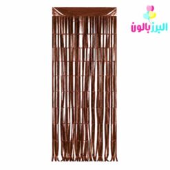 پرده متالایز رنگ قهوه ای رستیک