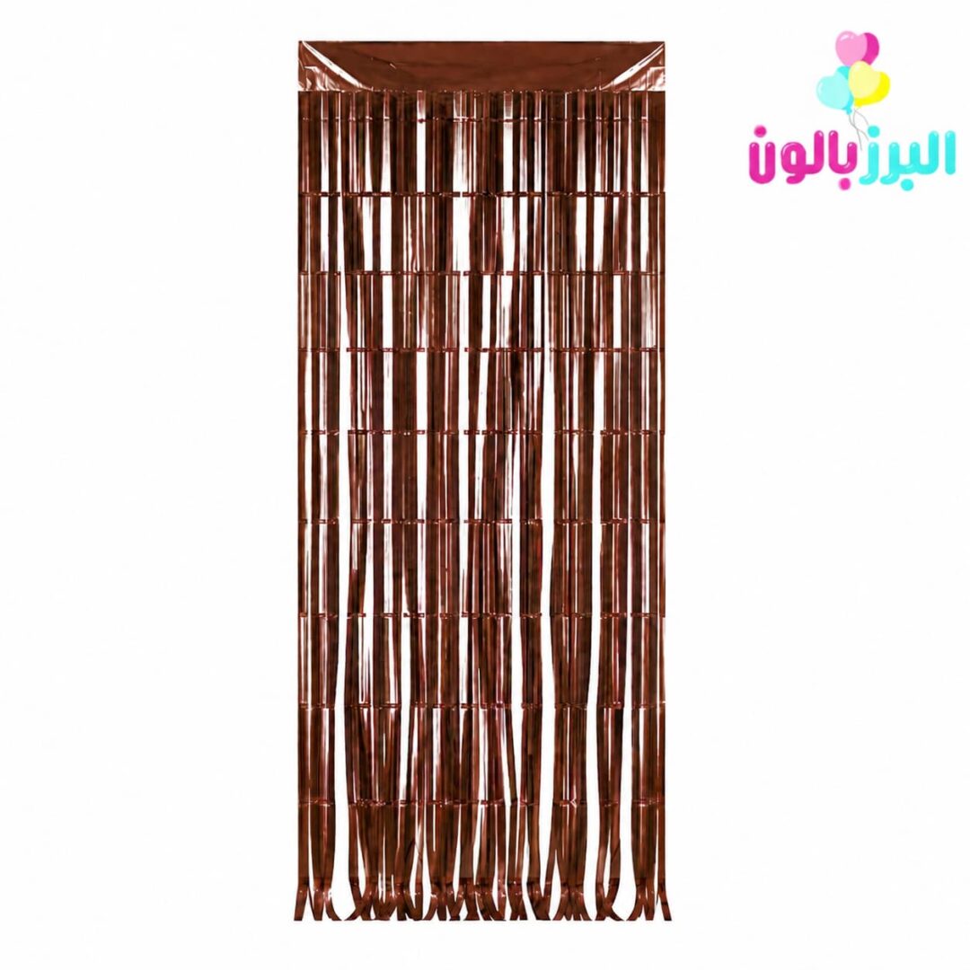 پرده متالایز رنگ قهوه ای رستیک 1 پرده متالایز رنگ قهوه ای رستیک