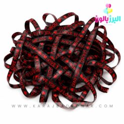 پوشال کاغذی رنگ مشکی قرمز آی لاو یو