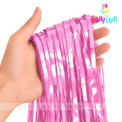 پرده متالایز رنگ سرخابی پاستلی