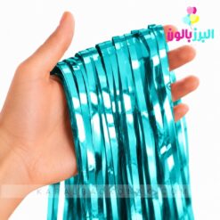 پرده متالایز رنگ فیروزه ای (کله غازی)