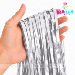 خرید و قیمت پرده متالایز رنگ نقره ای