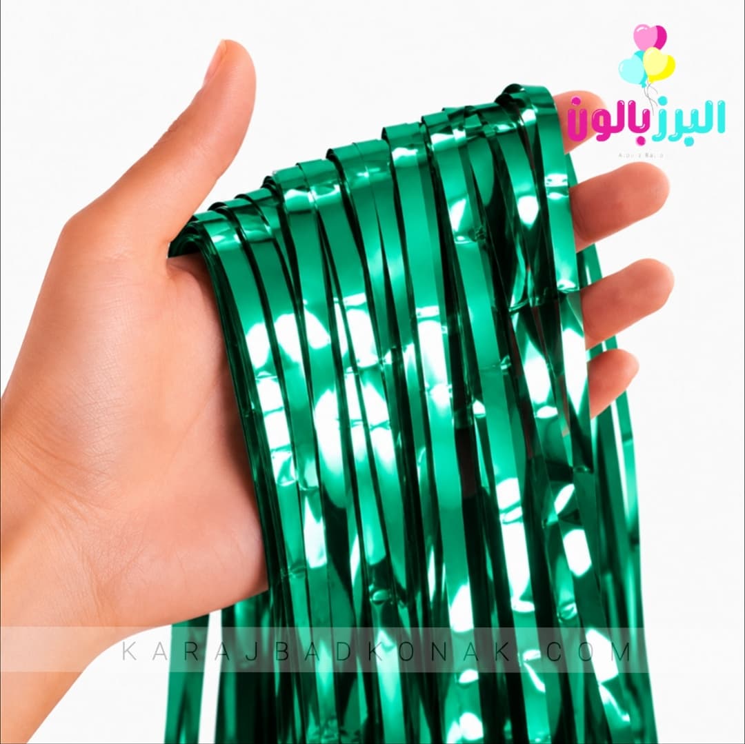 پرده متالایز رنگ سبز 2 پرده متالایز رنگ سبز