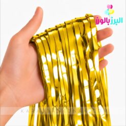 خرید و قیمت پرده متالایز رنگ طلایی