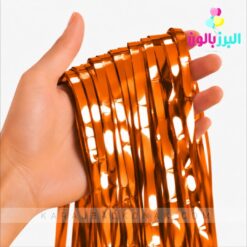 پرده متالایز رنگ نارنجی رستیک
