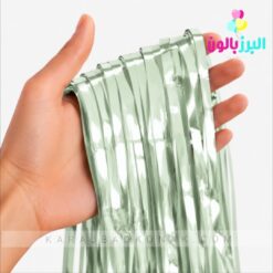 پرده متالایز رنگ سبز رستیک