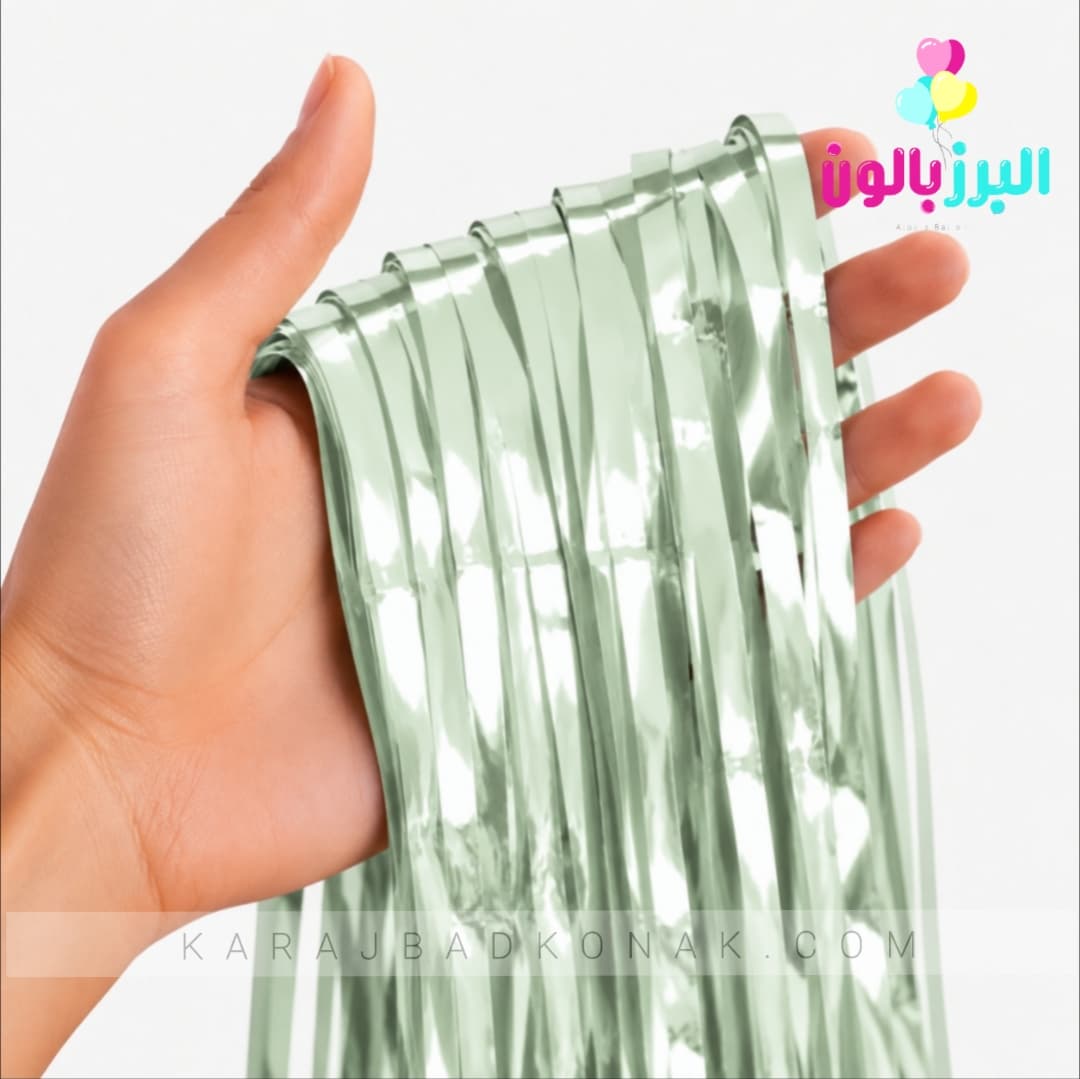 پرده متالایز رنگ سبز رستیک 2 پرده متالایز رنگ سبز رستیک