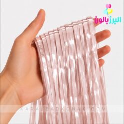 پرده متالایز رنگ صورتی رستیک