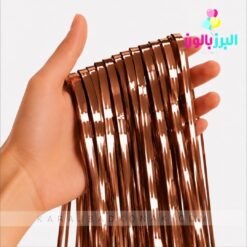 پرده متالایز رنگ قهوه ای رستیک