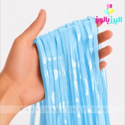 پرده متالایز رنگ آبی پاستلی