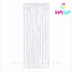 پرده متالایز رنگ سفید