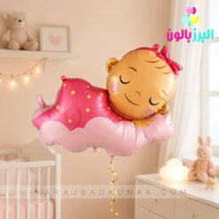 بادکنک فویلی نوزاد خوبیده دختر