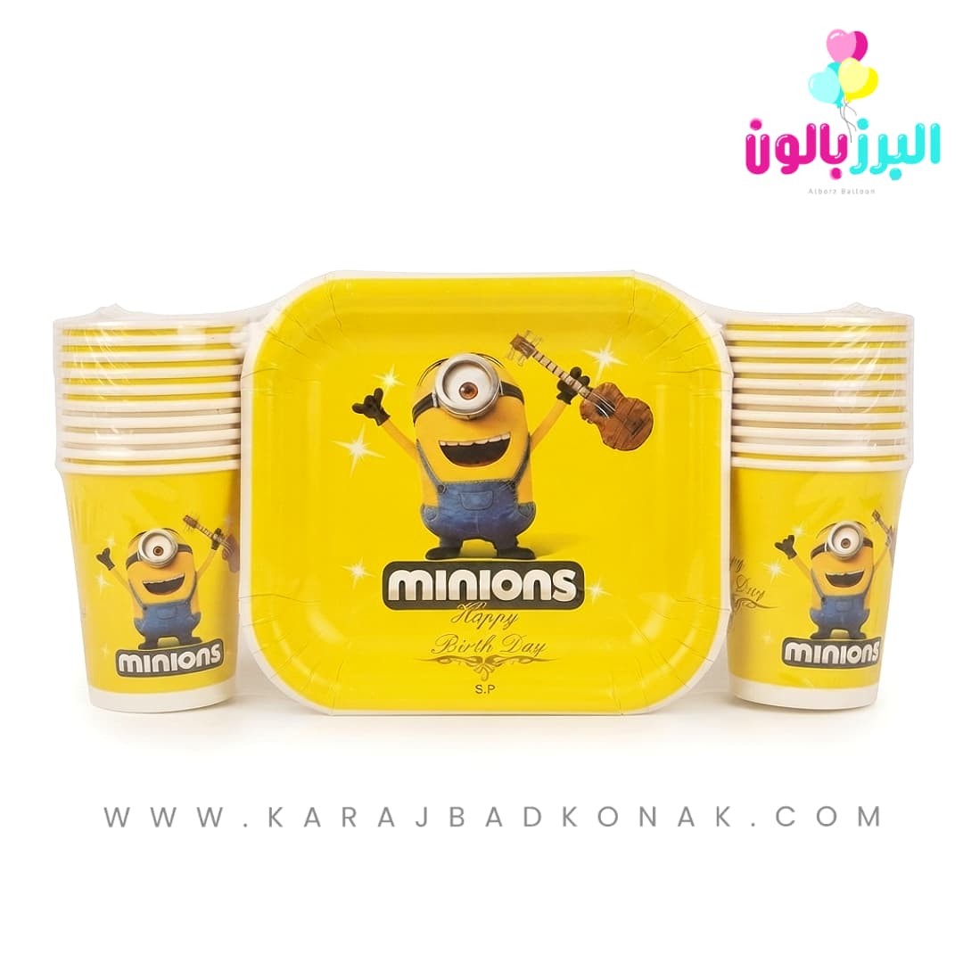 ست پیش دستی و لیوان تم مینیون 1 ست پیش دستی و لیوان تم مینیون