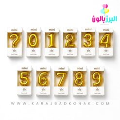 شمع عدد مینی کروم طلایی