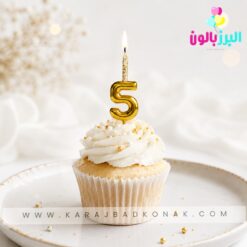 شمع عدد مینی کروم طلایی