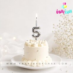 شمع عدد مینی کروم نقره ای