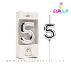 شمع عدد مینی کروم نقره ای