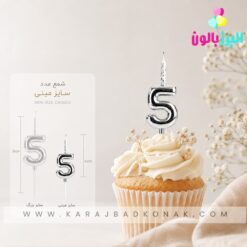 شمع عدد مینی کروم نقره ای